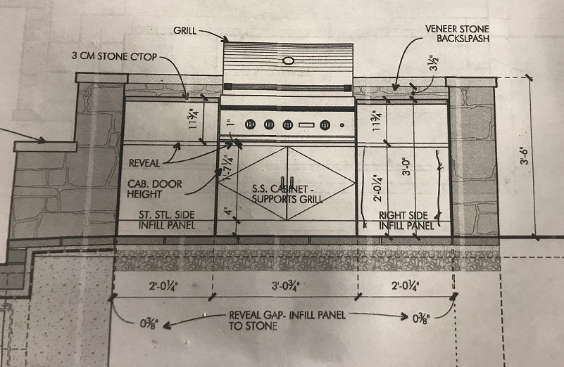 Stainless steel built-in outdoor kitchen architect plans