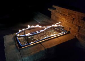 Christian fish symbol flaming fire pit insert