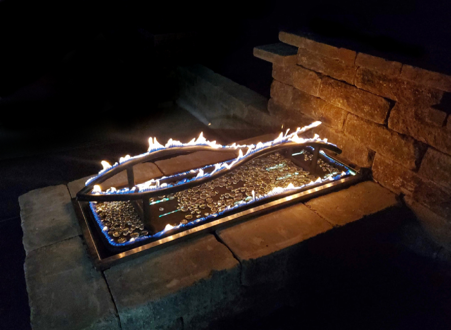 Christian fish symbol flaming fire pit insert